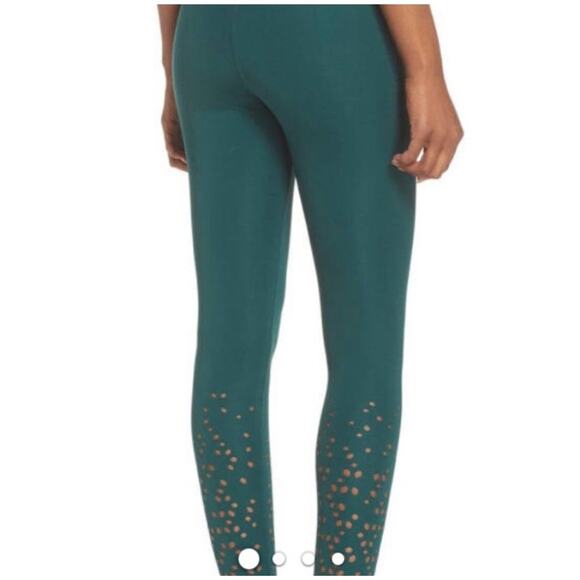 Trendy Zella Laser Cut Leggings - Green - Picture 2 of 11
